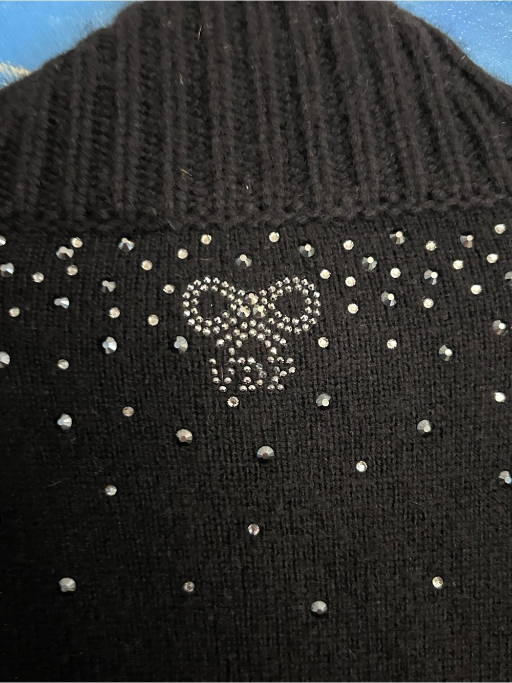 VDP Embellished Black Sweater Cape Zip up details - Picture 6 of 15